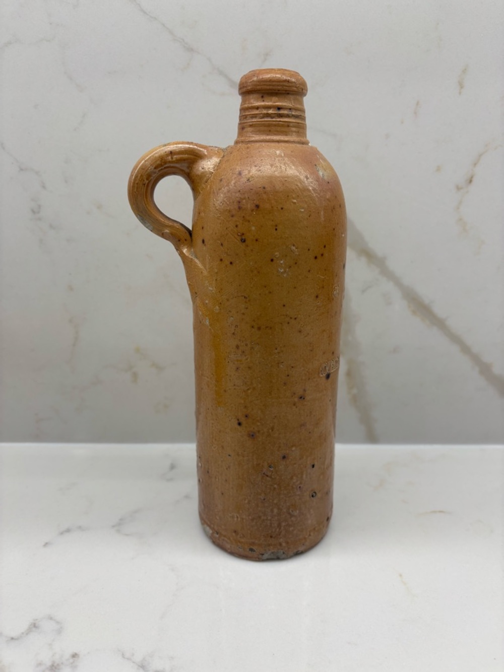 Antique German Salt-stone Neidee Seltzer Mineral Water Bottle Jug in Tan Nassau